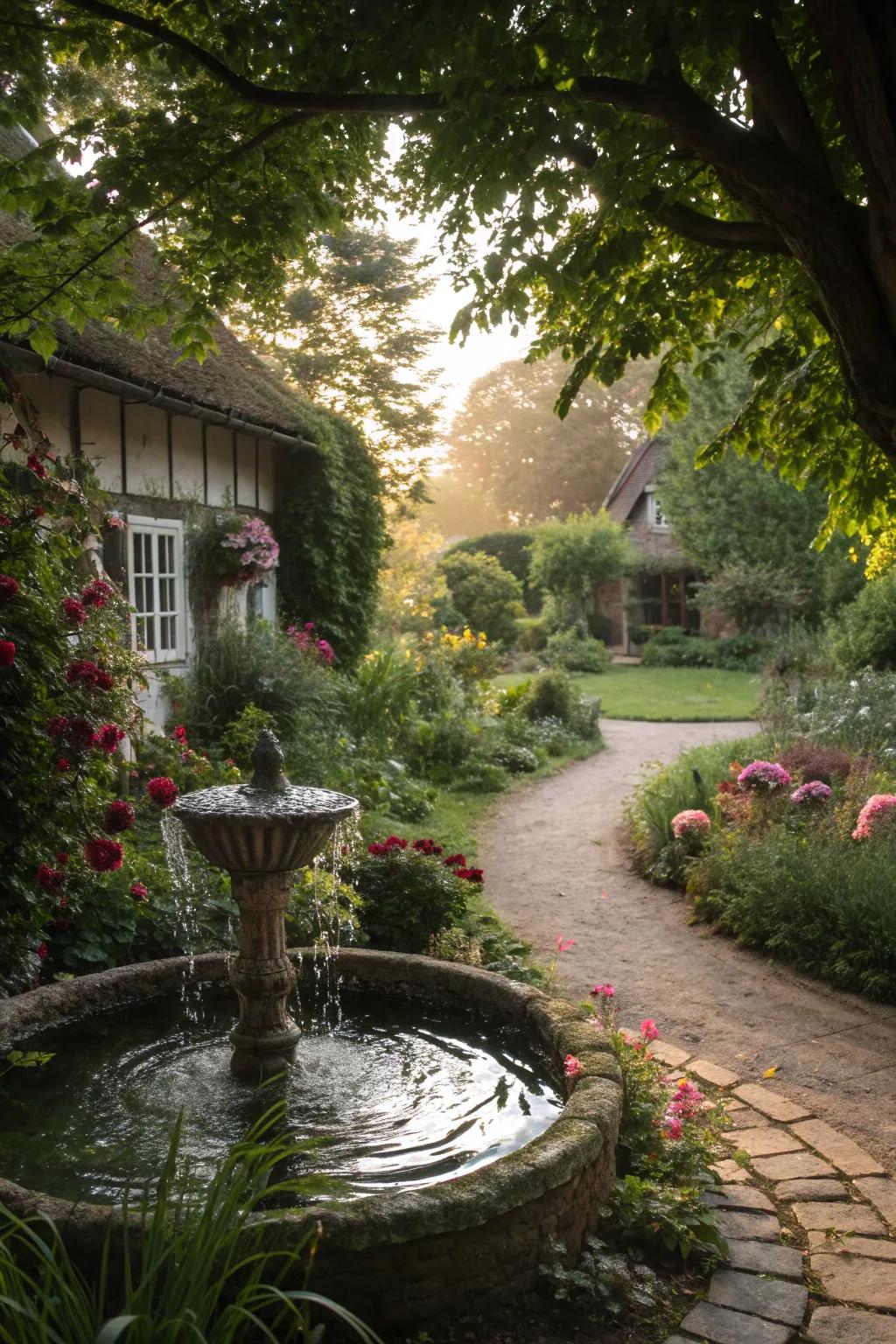 A captivating water feature as a focal point.