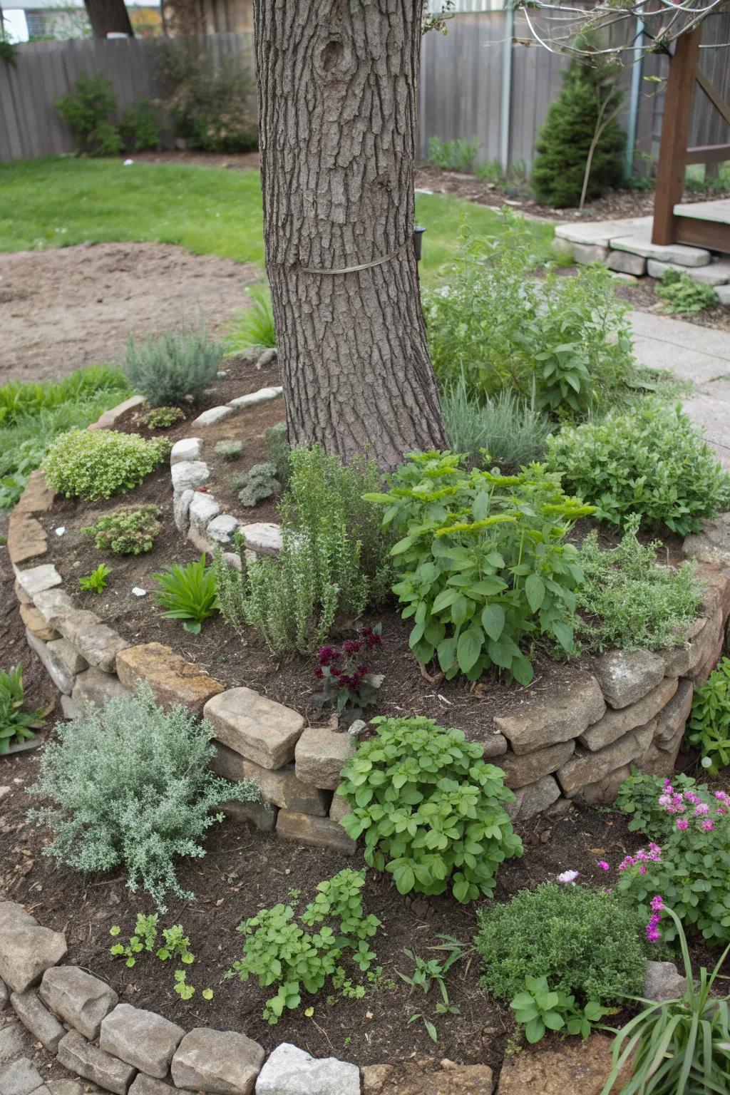 Grow a variety of herbs in an efficient spiral.