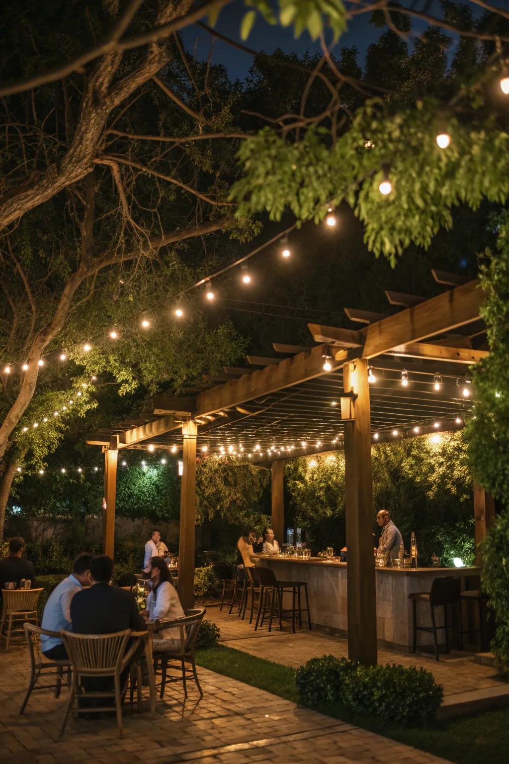 String lights create a cozy and enchanting mood perfect for evenings.