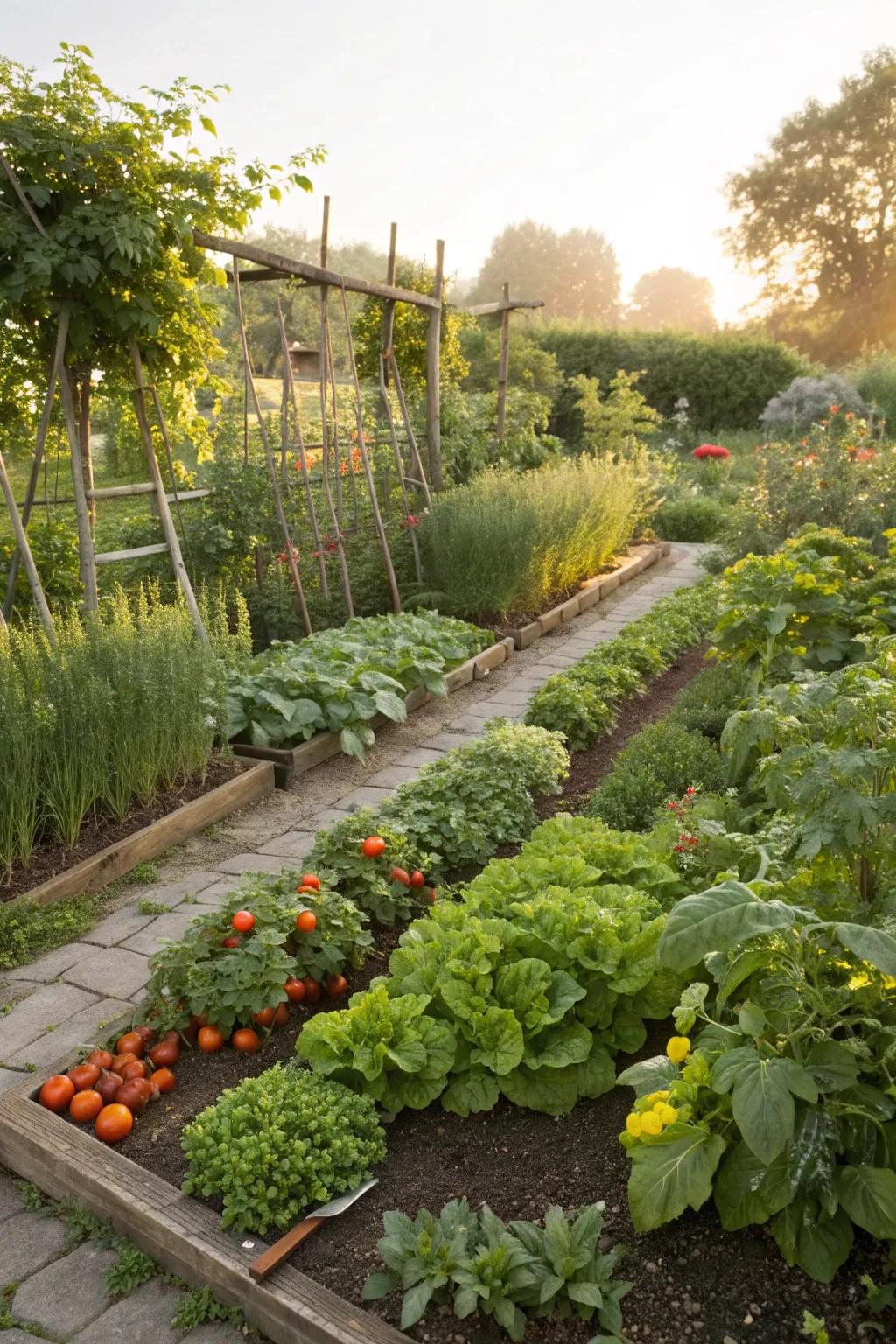 Edible landscaping combines beauty with functionality.