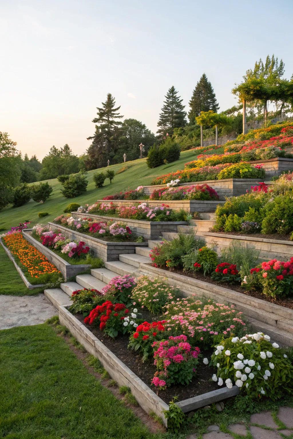 Multi-level design adds depth and intrigue to this garden.