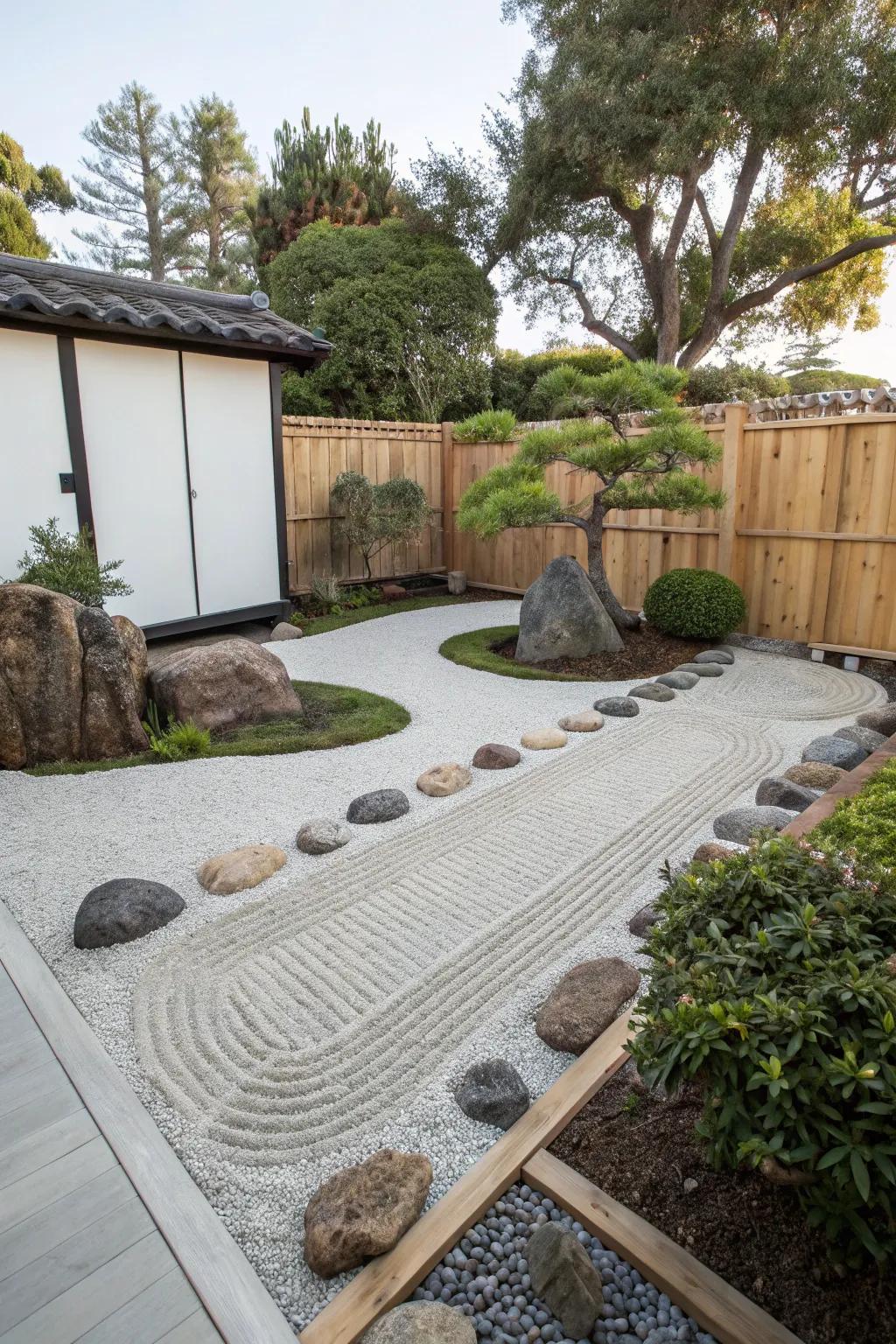 Create a peaceful retreat with a serene Zen garden in your backyard.