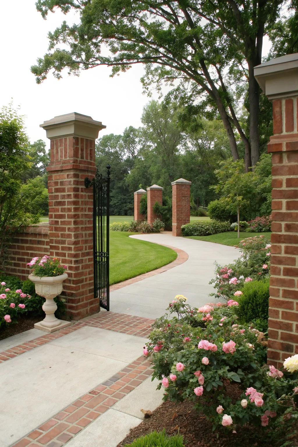 Enhance your entrance with grand brick columns.