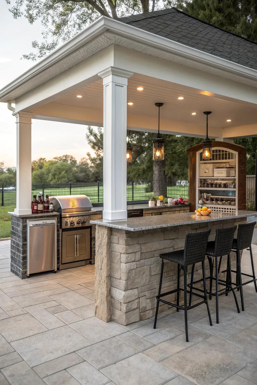 Host lively gatherings with a pavilion bar and grill.