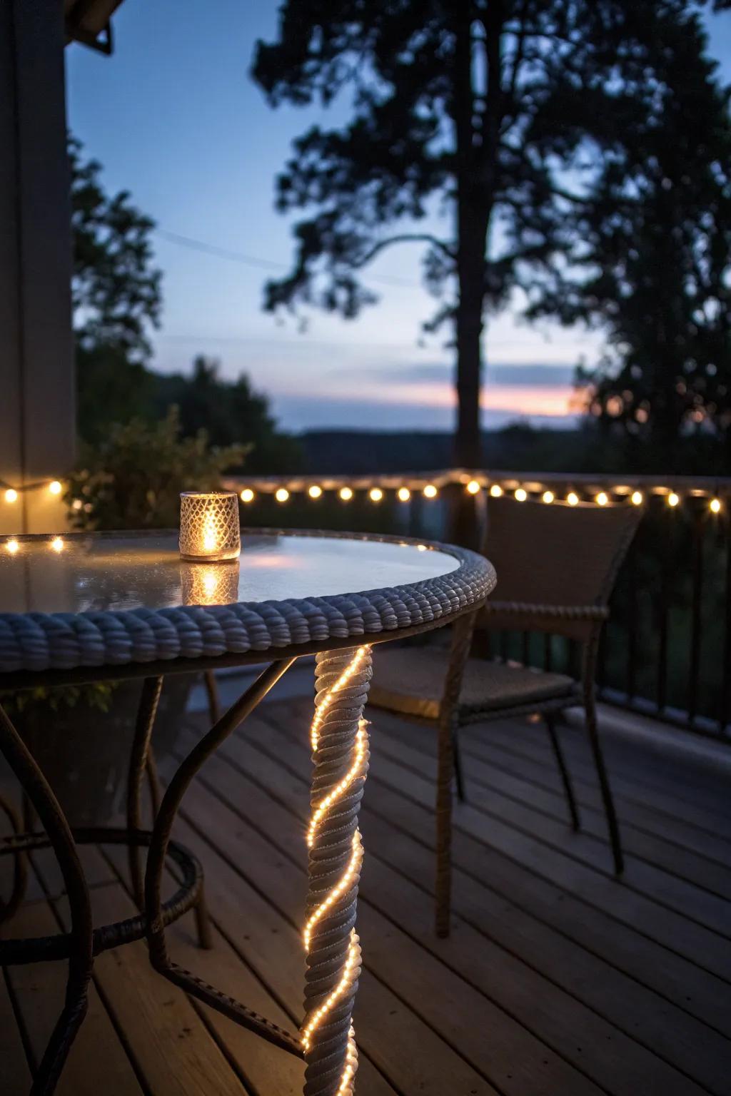 Delight guests with the unexpected glow of integrated table lights.