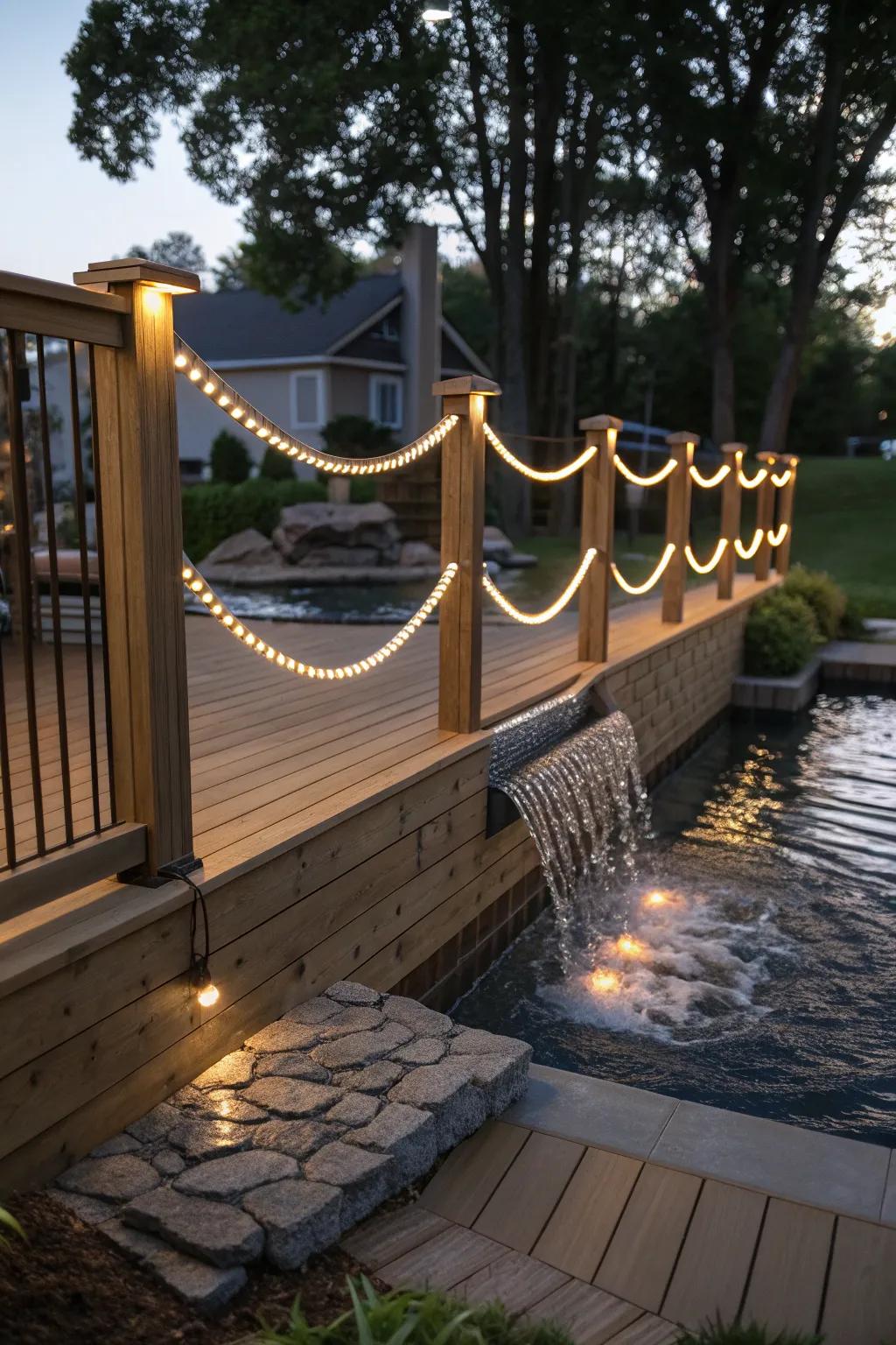 Enhance the natural beauty of water features with accent lighting.