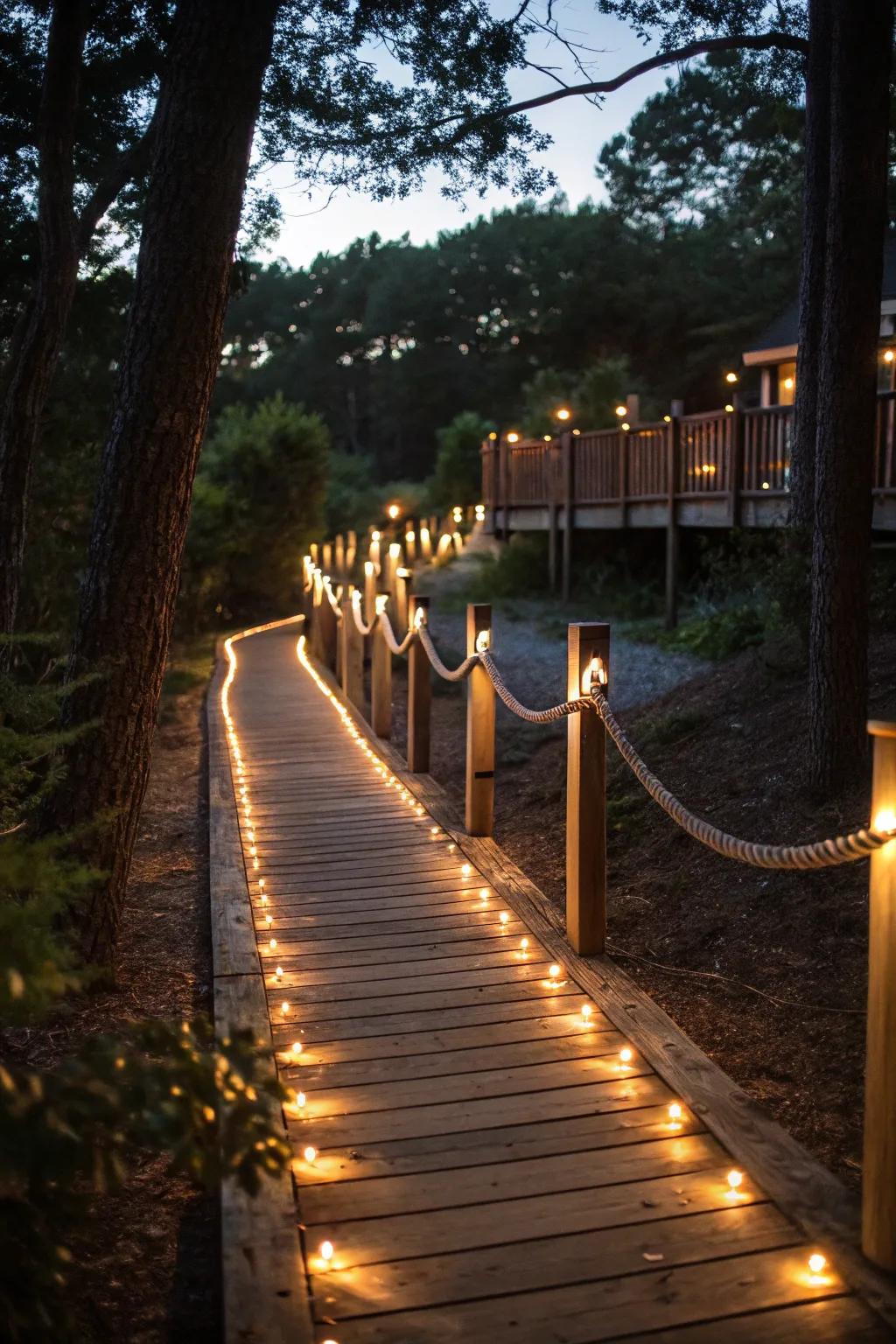 Ensure safe and stylish access to your deck with guided pathways.