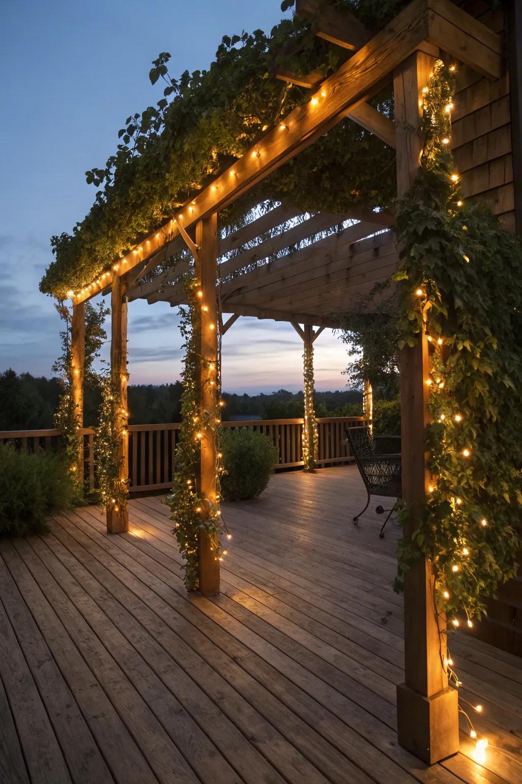 Extend your deck's usability with elegant pergola lighting.