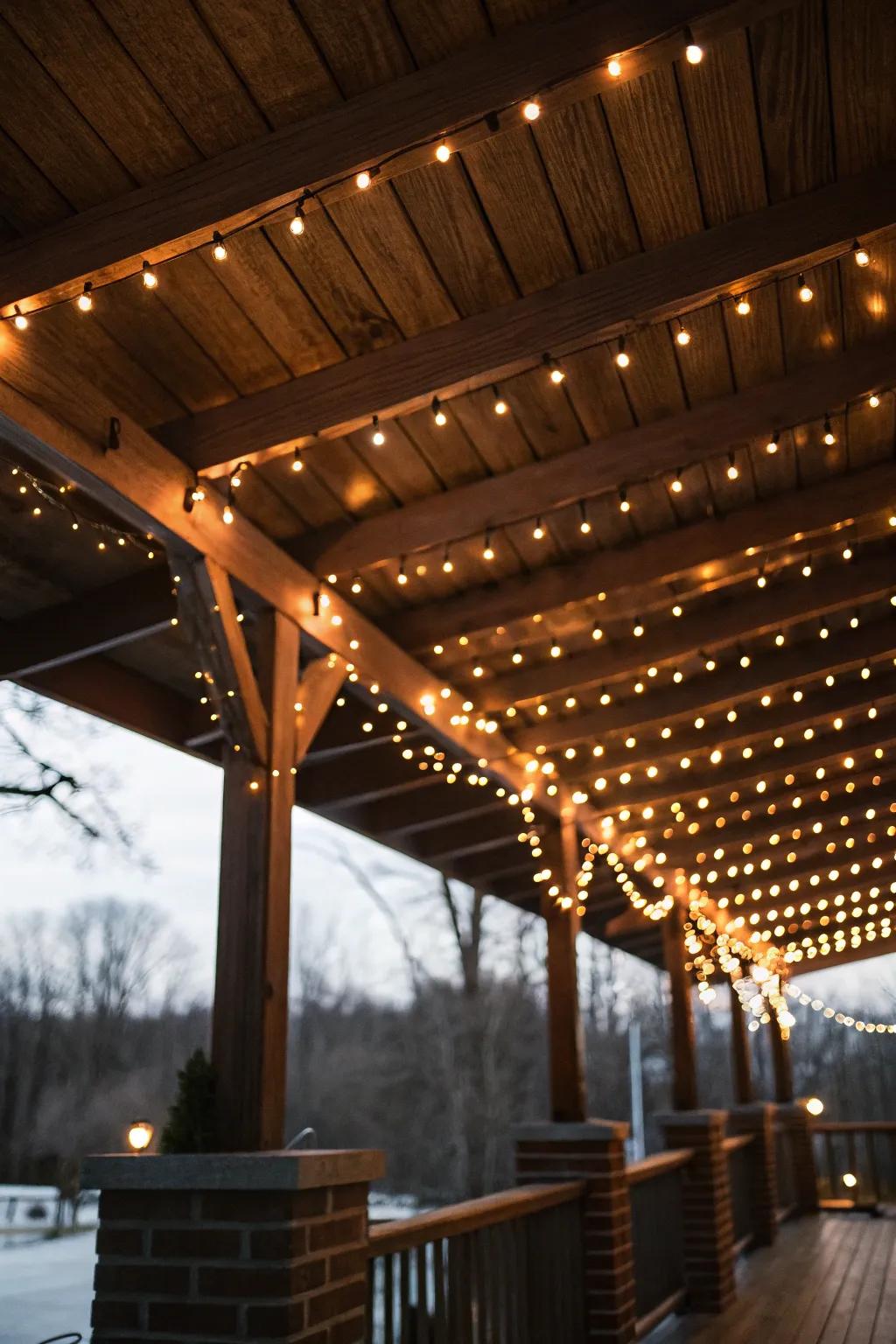 Create a magical atmosphere with twinkling ceiling lights.