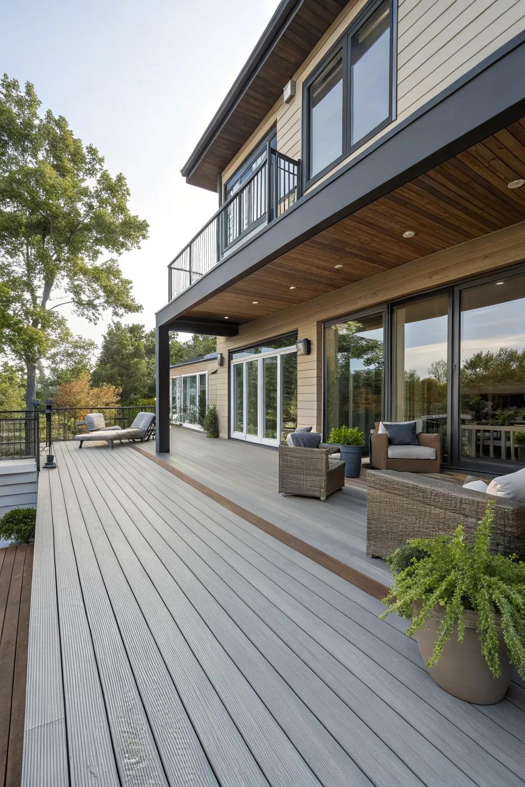Mixing materials provides style and strength to your deck.