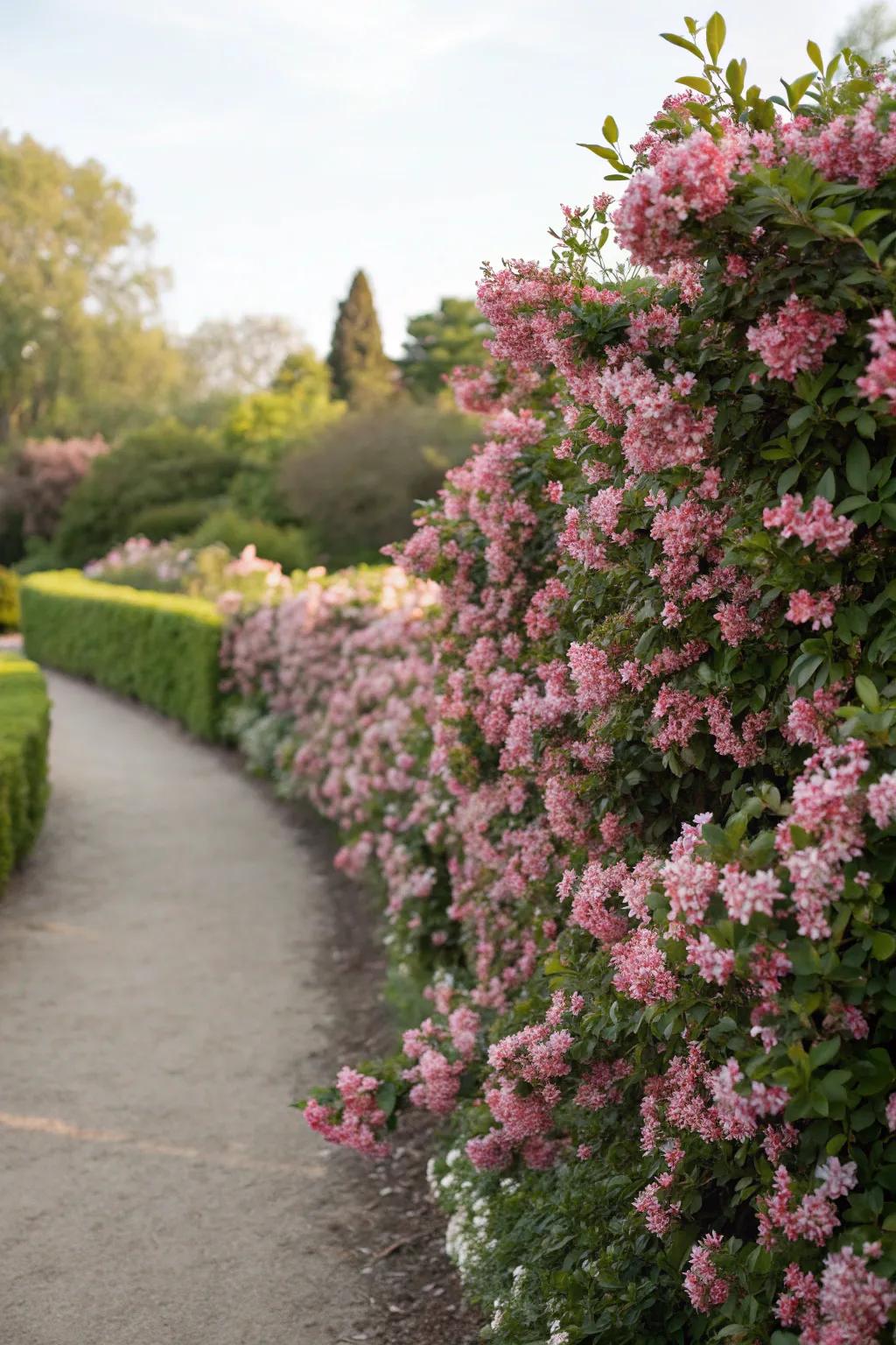Escallonia hedges bloom beautifully for added charm.