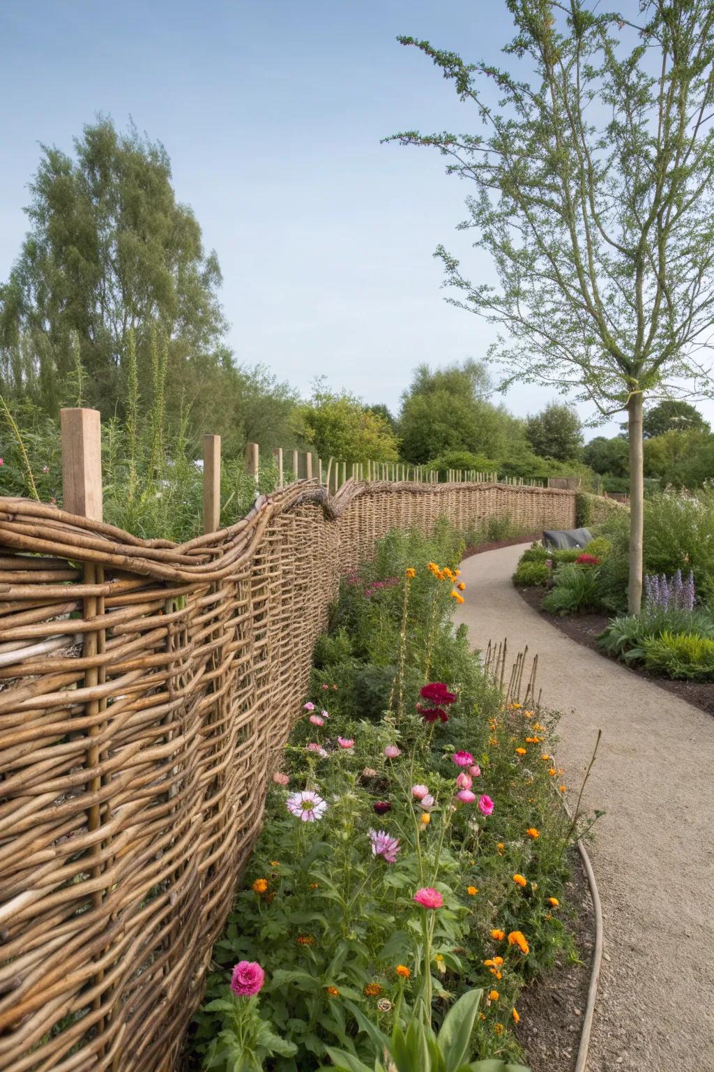 Willow hedges combine privacy with artful design.