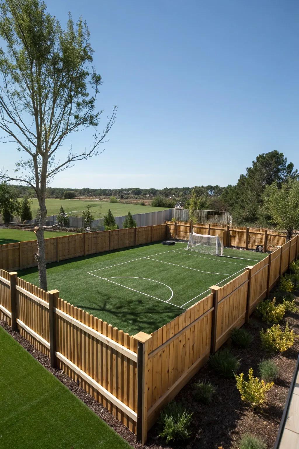 Fencing keeps the game contained and stress-free.