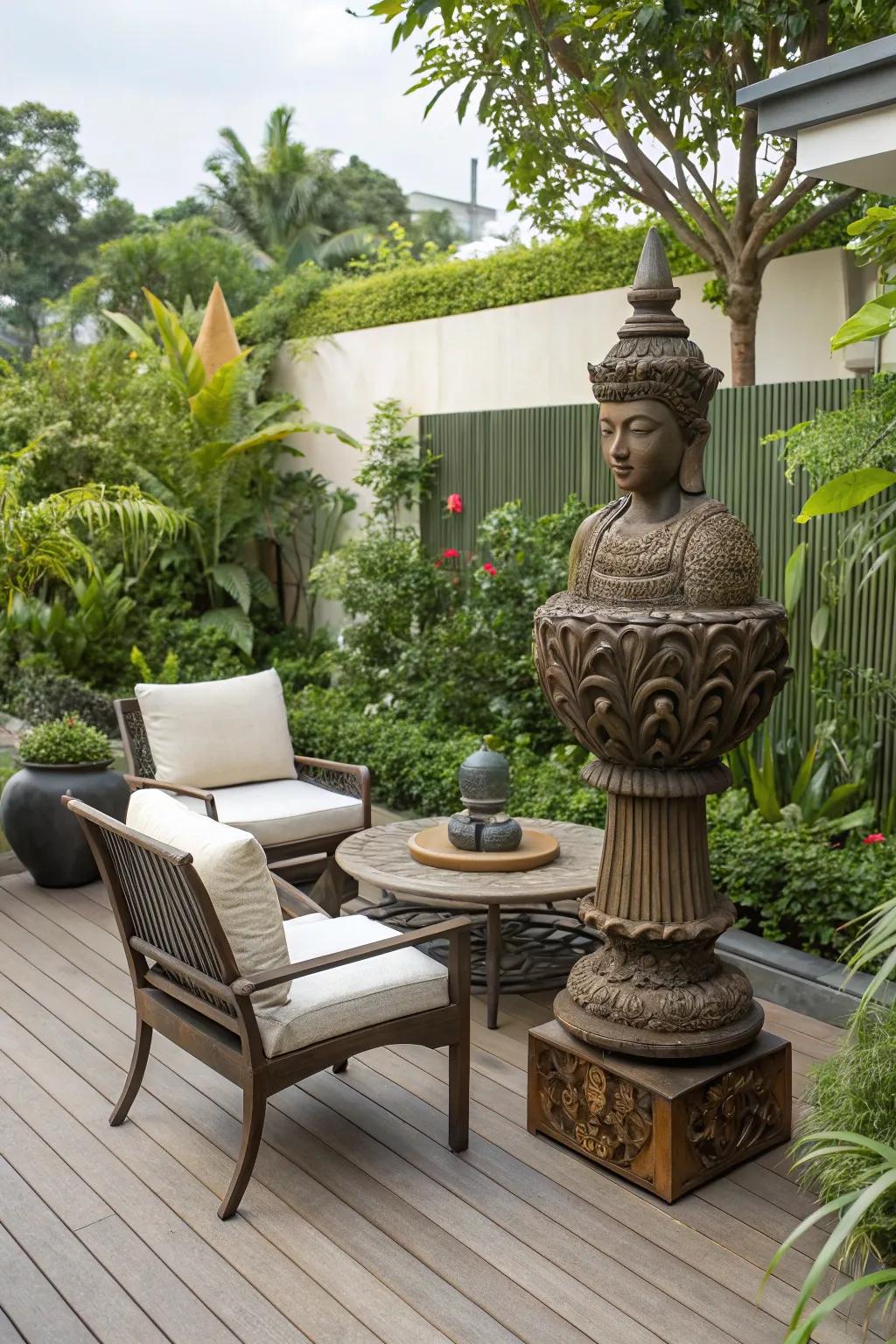 Art pieces add a sophisticated touch to your deck.