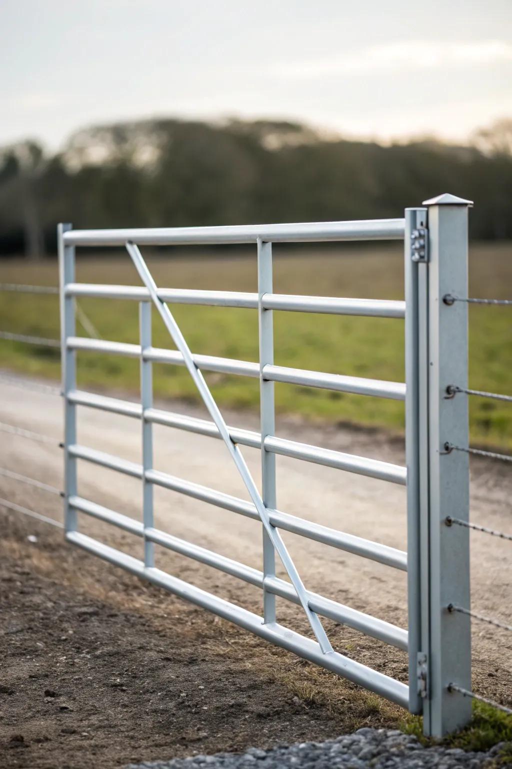 Minimalist metal gate showcasing clean, contemporary lines.