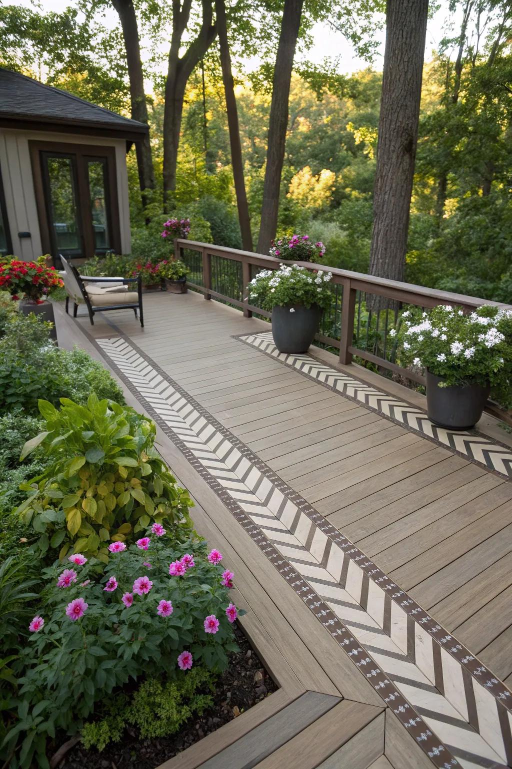 Chevron borders add a unique twist.