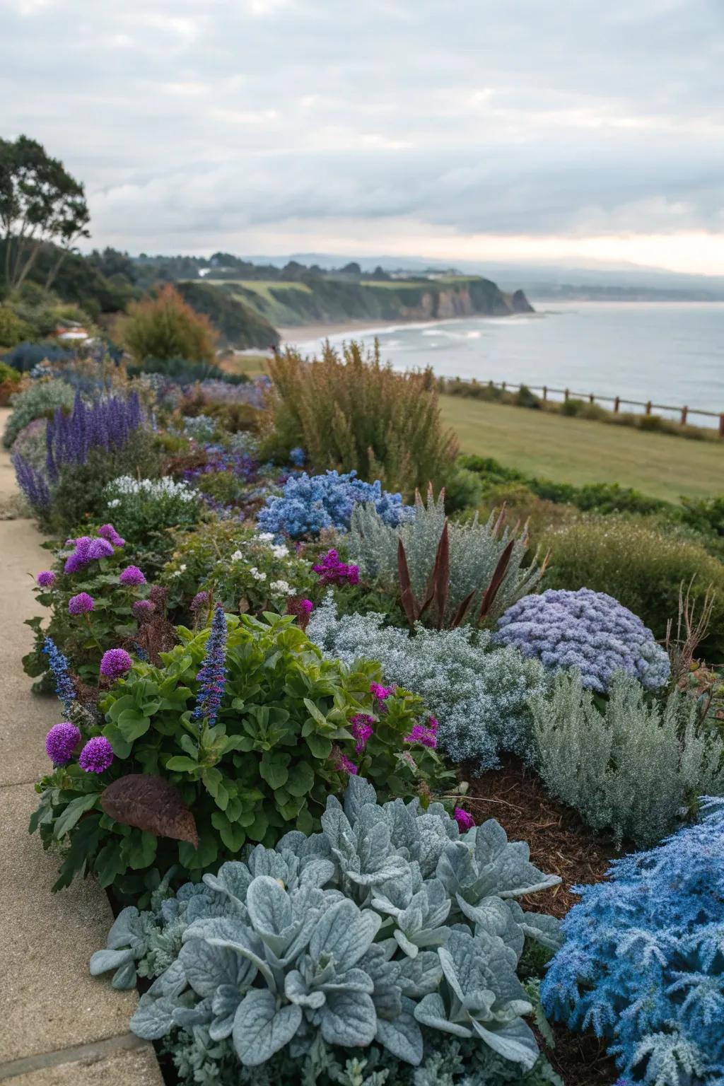 Use a seaside color palette to bring the ocean's hues into your garden.