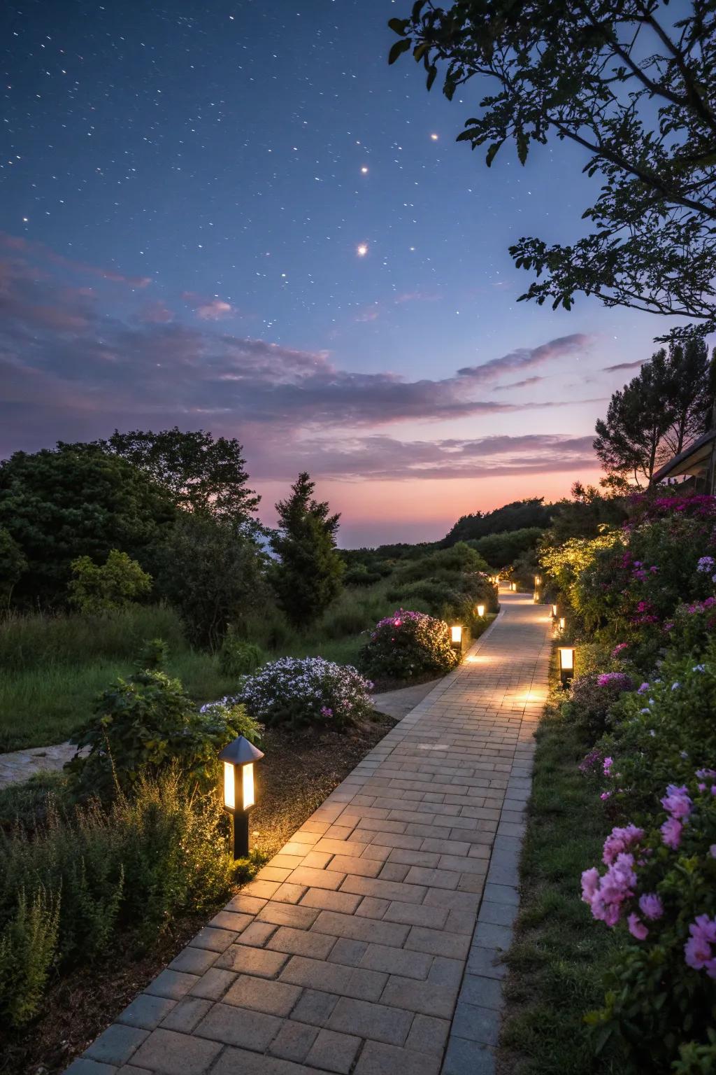Light up your path for a magical nighttime ambiance.