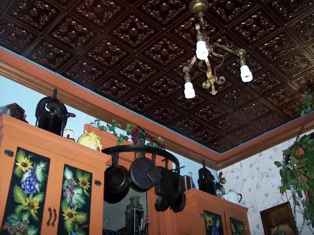 Drop Ceiling Ideas Faux Tin or Metal Tiles