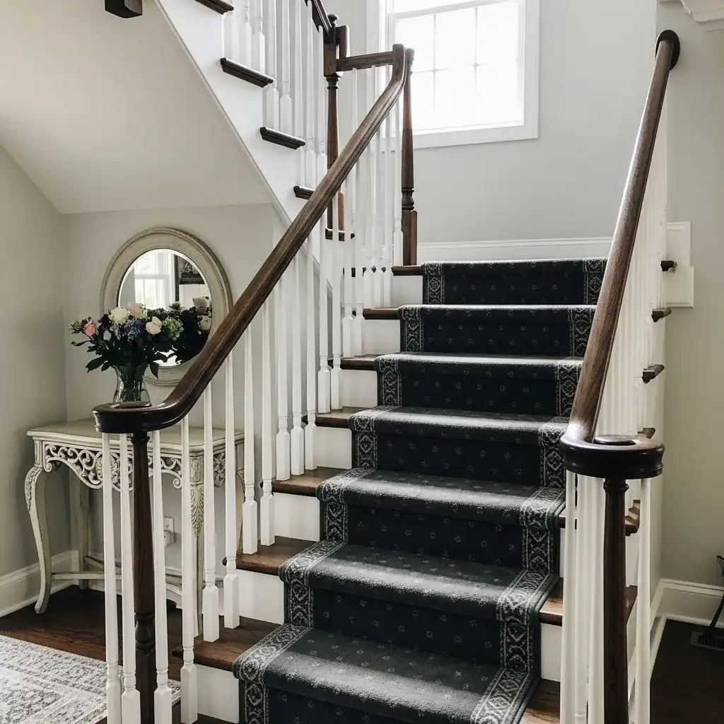 Elegant Dual-Tone Stairs