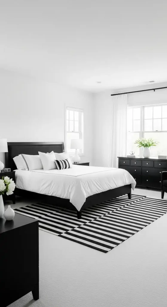 Black and White Big Bedroom walls