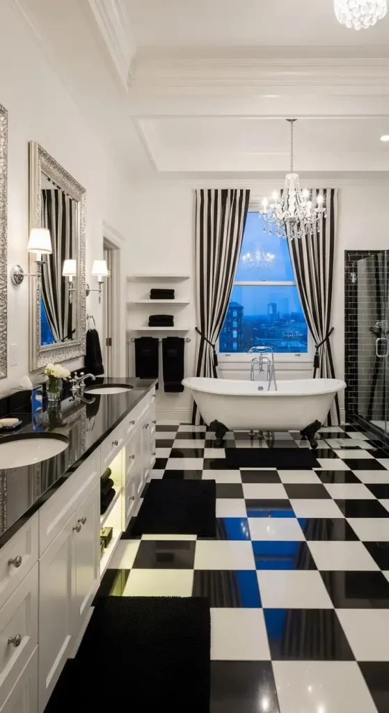 Iconic Checkerboard Tile Flooring