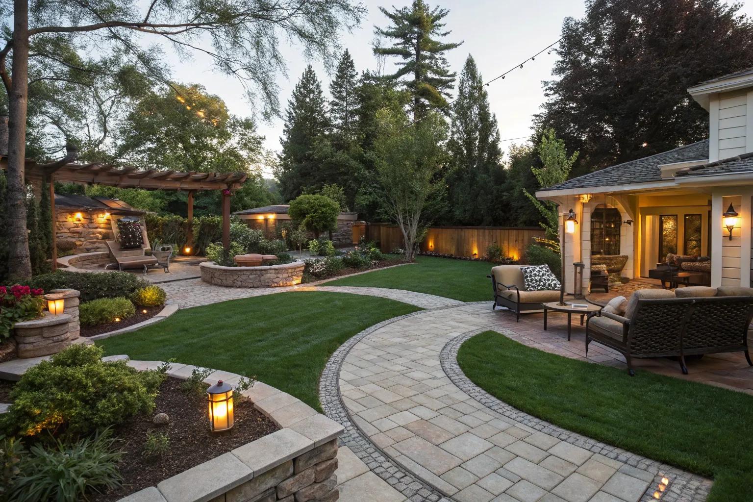 Inspiring Backyard Ideas Featuring Pavers and Turf