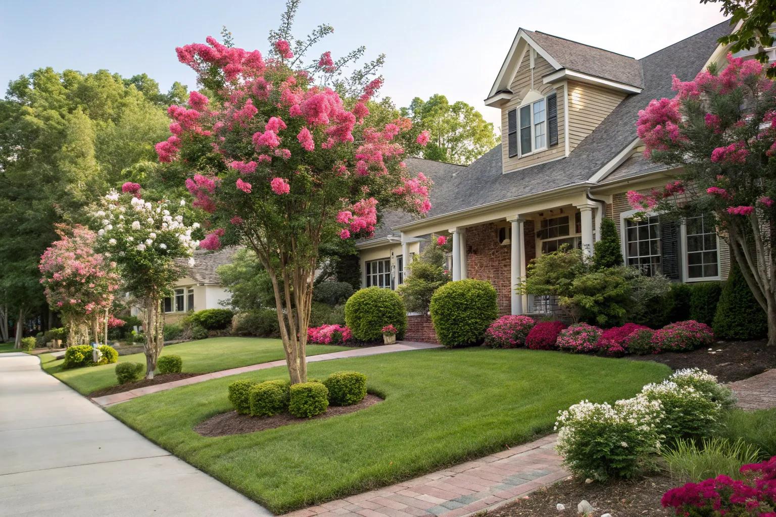 14+ Inspiring Front Yard Landscaping with Crepe Myrtles 14+ Inspiring Front Yard Landscaping with Crepe Myrtles