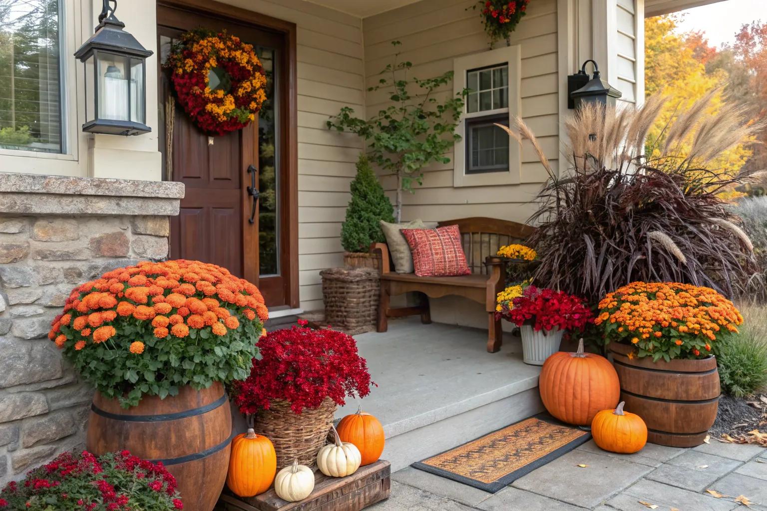 Creative Front Porch Fall Planter Ideas to Enhance Your Home