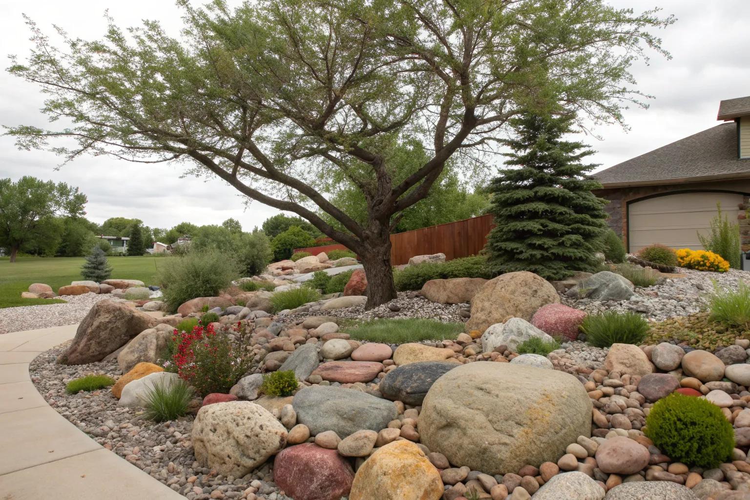 18+ Creative Landscaping Ideas Around Trees with Rocks