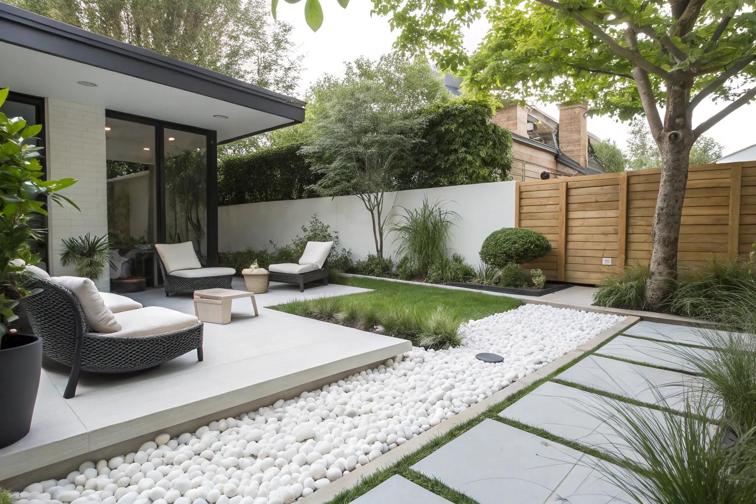 Stunning Modern White Pebble Garden Ideas for a Beautiful Outdoor Space
