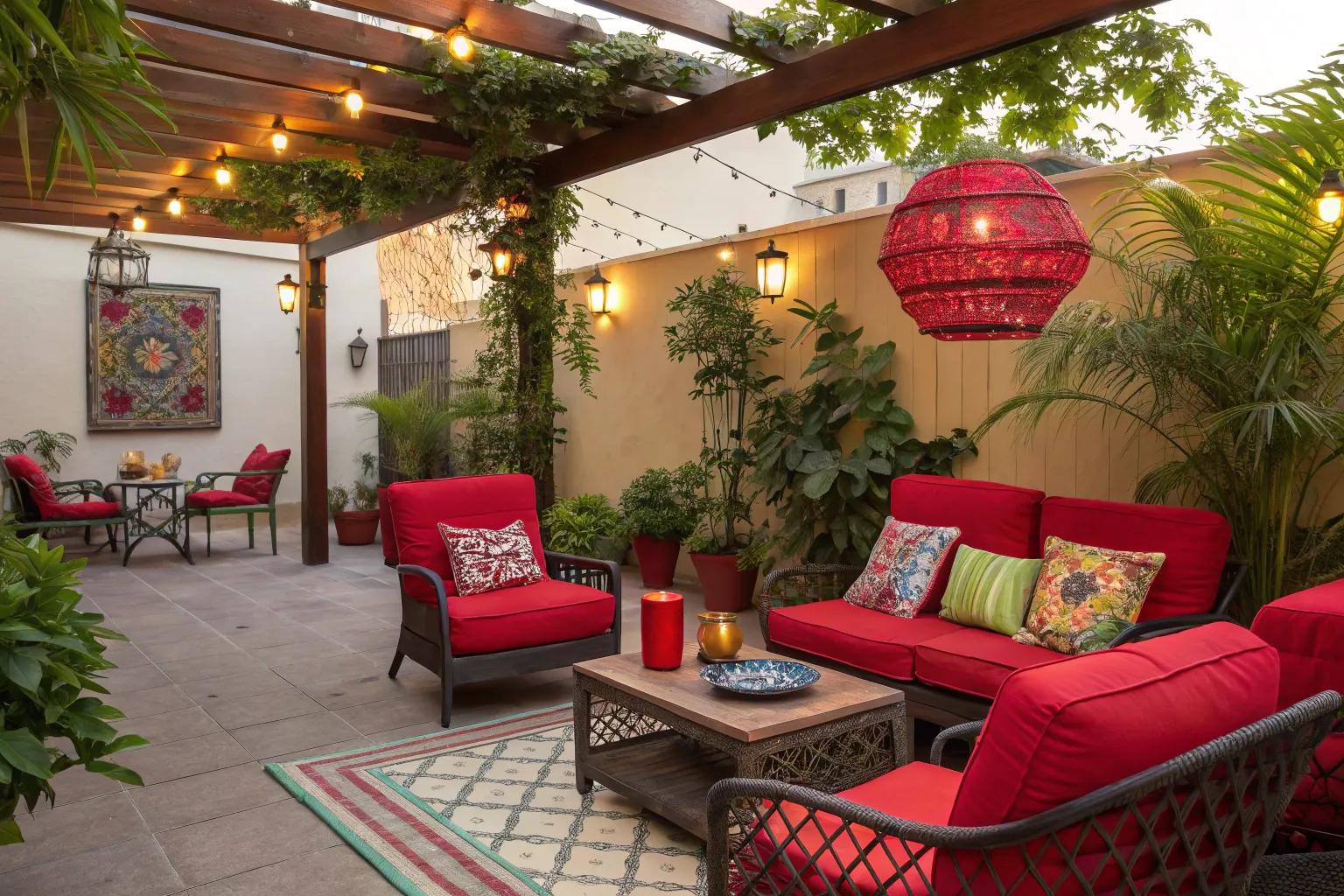 15+ Vibrant Outdoor Patio Color Schemes with Red