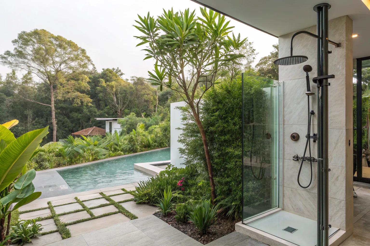 16+ Refreshing Outdoor Pool Shower Ideas