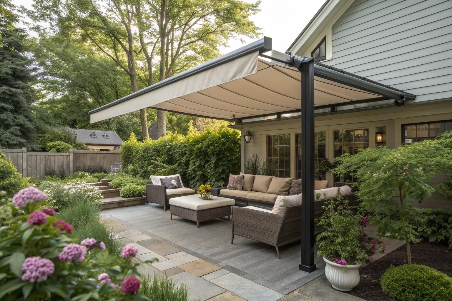 14+ Stylish Retractable Patio Awning Ideas
