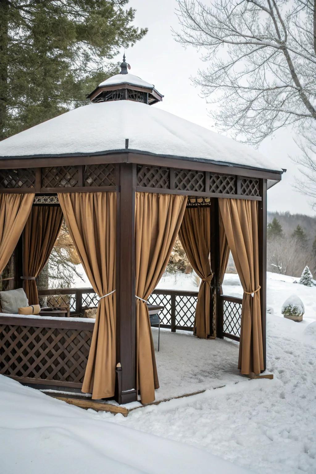 Cozy Winter Gazebo Ideas to Transform and Warm Your Outdoor Space
